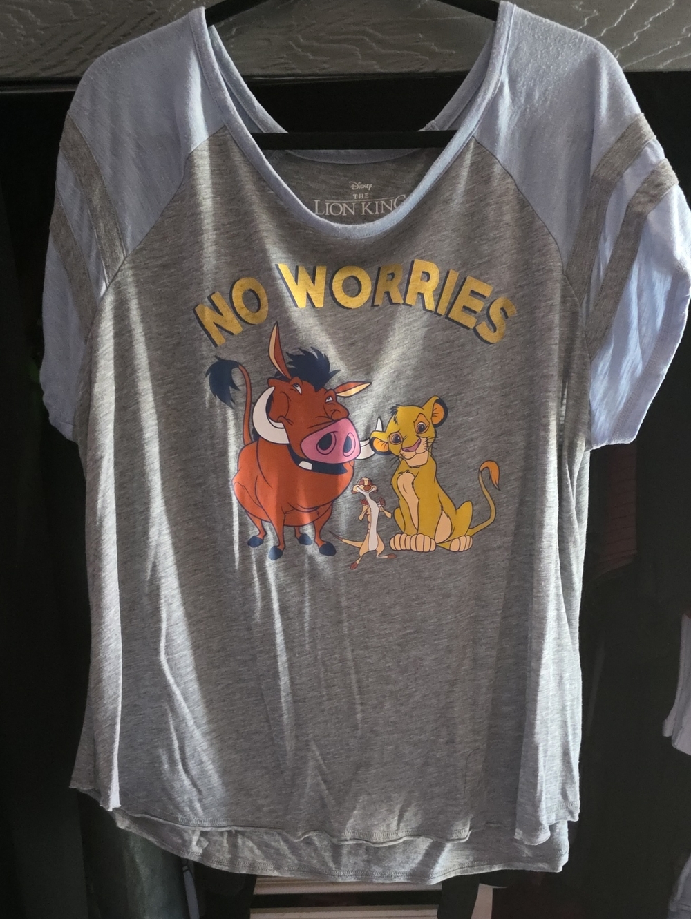 Disney Grey & Light Blue The Lion King 'No Worries' Tee Plus Size 2x 18-20w